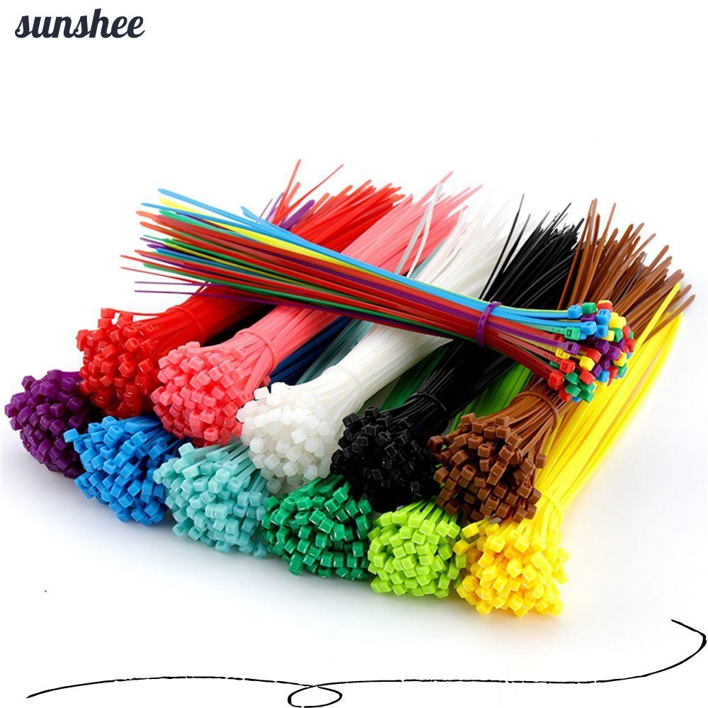 Sunshee 100 ชิ้น/แพ็คลวดไนลอนทนทานสาย Finishing Self-Locking Bundled