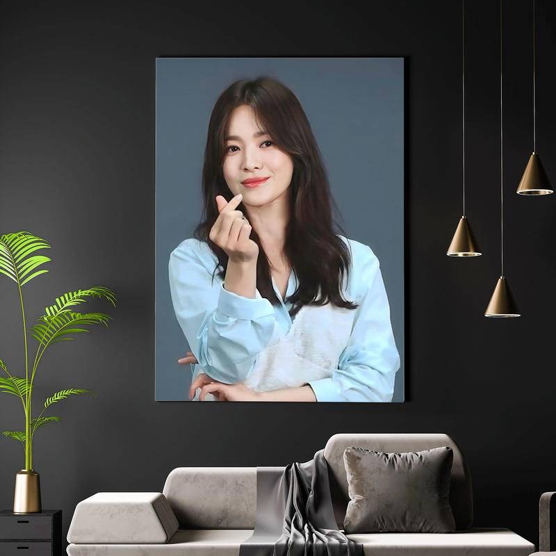 Charming Song Hye-kyo โปสเตอร์ผ้าใบตกแต่งบ้านศิลปะกรอบดาราเกาหลีไม่มีกรอบ