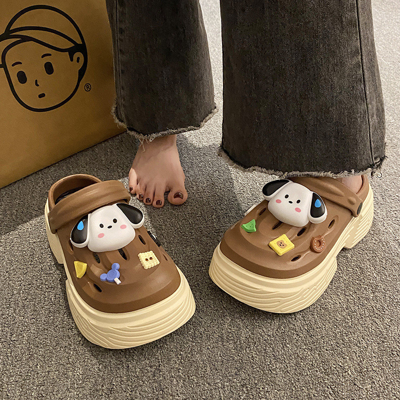 2024 ฤดูร้อนใหม่การ์ตูน Pacha Dog Thick-Soled Clogs - รองเท้ารูนุ่มสําหรับรูปถ่ายชายหาด