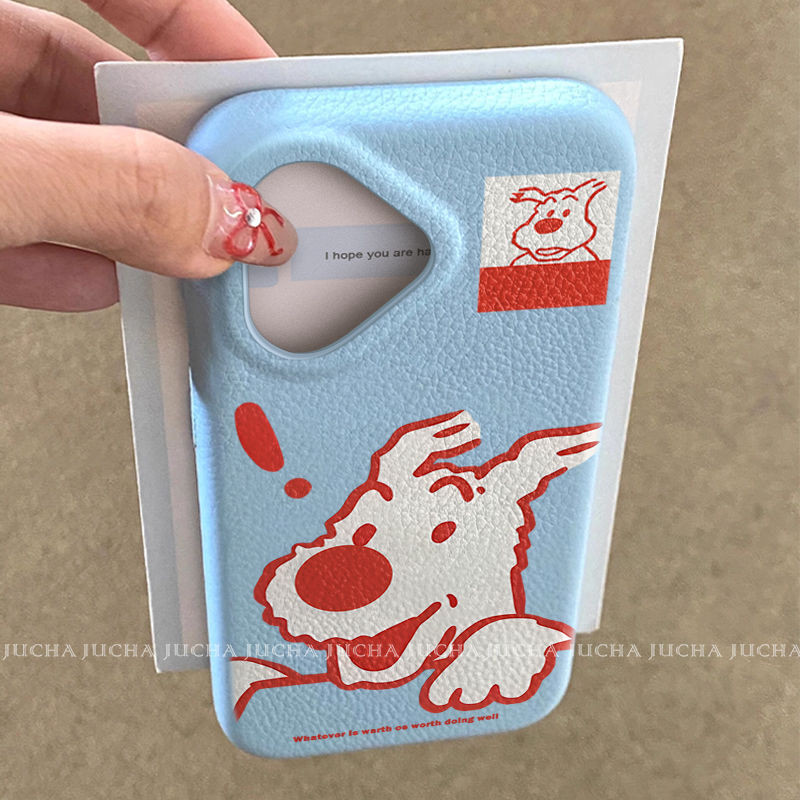 Simple Happy Puppy สําหรับ Iphone16promax เคสโทรศัพท์ Ins ลมเย็น Apple 15 Niche 14 หรูหรา 13 Anti-fall Xs ซิลิโคนนุ่ม
