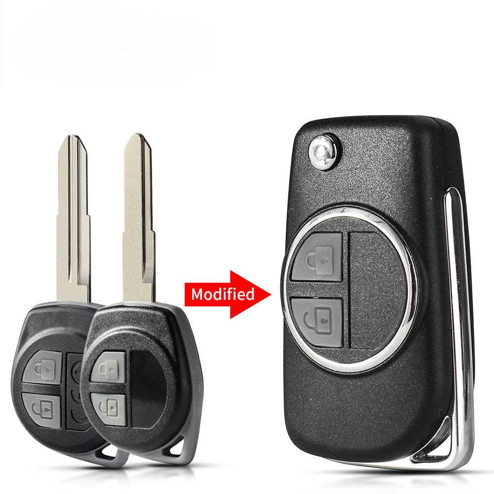 Xf ดัดแปลงพลิกพับรถ Remote Key Case Shell สําหรับ SUZUKI SWIFT SX4 VITARA ALTO IGNIS JIMNY Splash 2 ปุ่ม