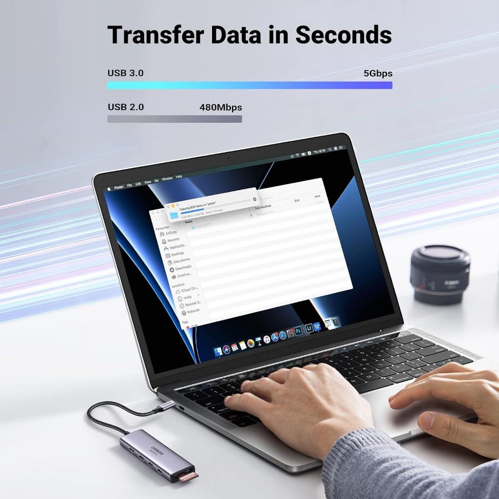 UGREEN USB HUB Type C 5 - 13 in 1 HDMI 4K 60Hz USB3.0 x2 พอร์ต PD100W Gigabit Lan 1000Mbps SD/TF - รูปที่ 4