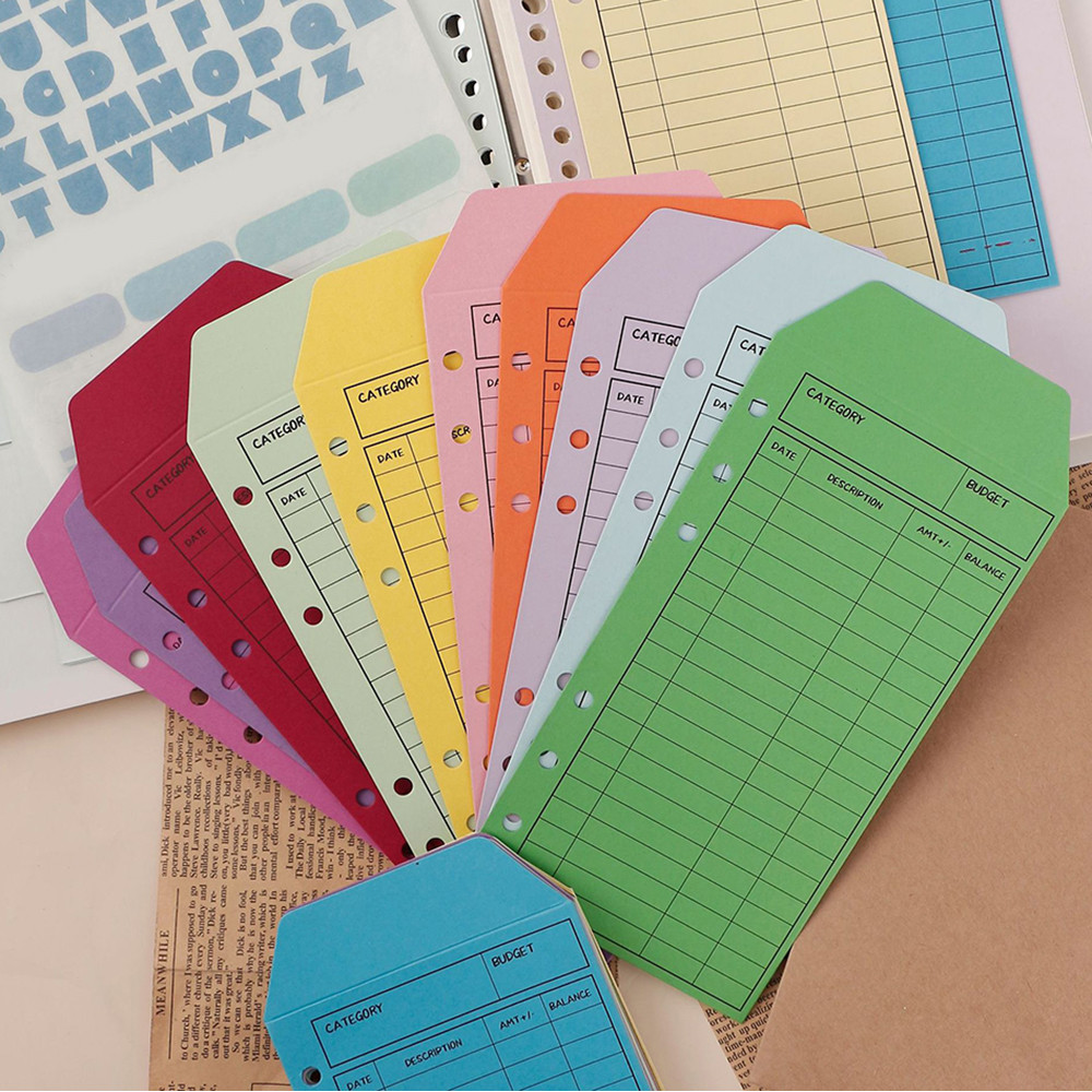 12 สี Budget Envelopes Budget Planner Saving Envelope Pockets เครื่องเขียน