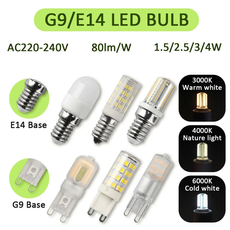 2pcs Energy Saving Corn Bulb G9 E14 Light AC 220V 3W Super Bright Non-strobe Warm White Light Can Re