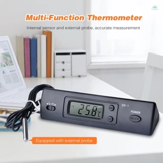 Local Digital Car Temperature เครื่องวัดอุณหภูมิขนาดเล็กอิเล็กทรอนิกส์เครื่องวัดอุณหภูมิรถยนต์ดิจิตอลในร่มกลางแจ้ง Multi-Function เครื่องวัดอุณหภูมิเวลาจอแสดงผลพร้อม Probe