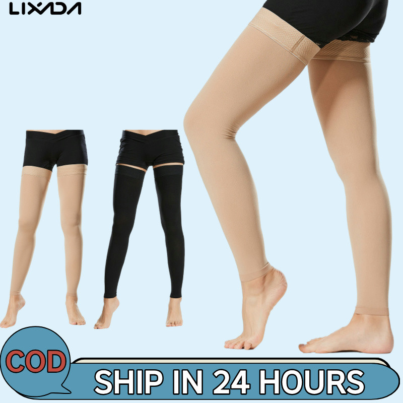 [LIXADA Mall] 1คู่ต้นขาถุงเท้าสูงผู้ชายผู้หญิง20-30มิลลิเมตรปรอทถุงน่องแขนสําหรับเส้นเลือดขอดบวม