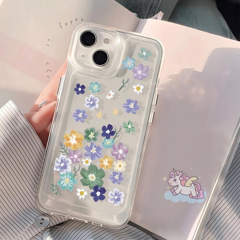 HPน่ารักดอกไม้ใสสําหรับOPPO A3xล่าสุดA3 A60 Reno 12 11 Pro 5G 12F 11F Realme C61 C63 C65 A9 A5 2020 