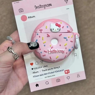 แมวน่ารัก Doughnut หูฟังสําหรับ Airpods 1/2/3/Pro 2 AirPods 4 Anti-lost หูฟังไร้สายบลูทูธชุดหูฟัง Dirt Resistance ฝาครอบป้องกัน