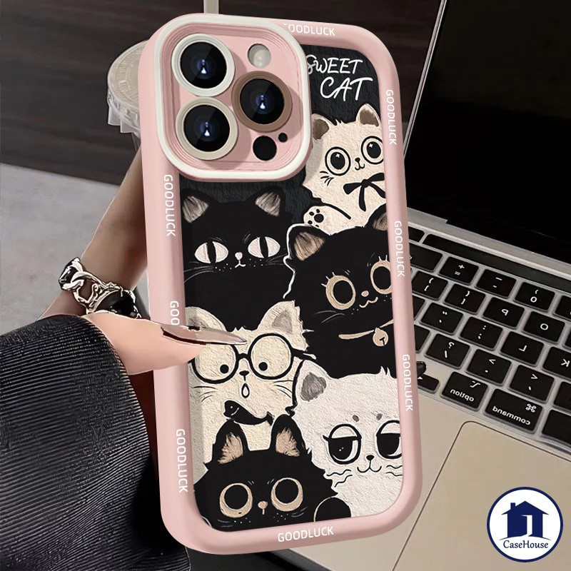 เคสนิ่มลายแมวแสนน่ารัก เข้ากันได้กับ Samsung A14 A12 A15 A05s A05 A23 A24 A32 A03s A54 A13 A25 A04 A03 A50 A52 A02s A52s