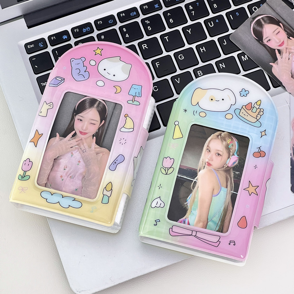 40 ช่อง Puppy&Kitty อัลบั้มภาพ PP พร้อมหัวเข็มขัด 3 นิ้ว Idol Photocard Collection Book Lomo Card Holder Organizer Storage