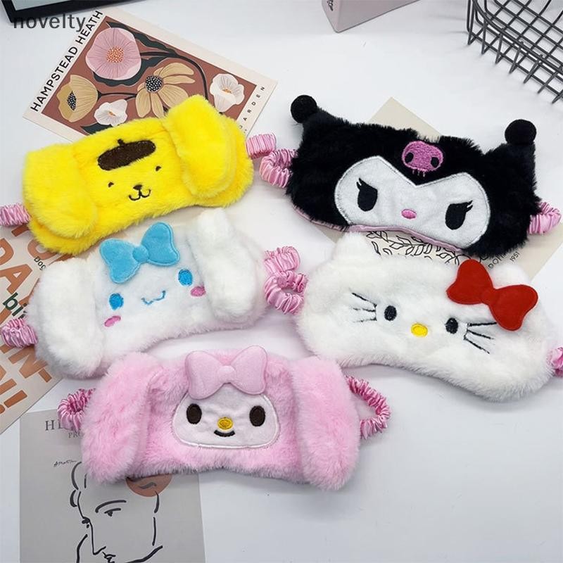 Nly การ์ตูน Lunch Break Sleep สุภาพสตรี Eye Protection Kawaii Sanrio Hello Kitty Plush Eye Mask อะนิเมะ Cinnamoroll Blackout Eye Mask N