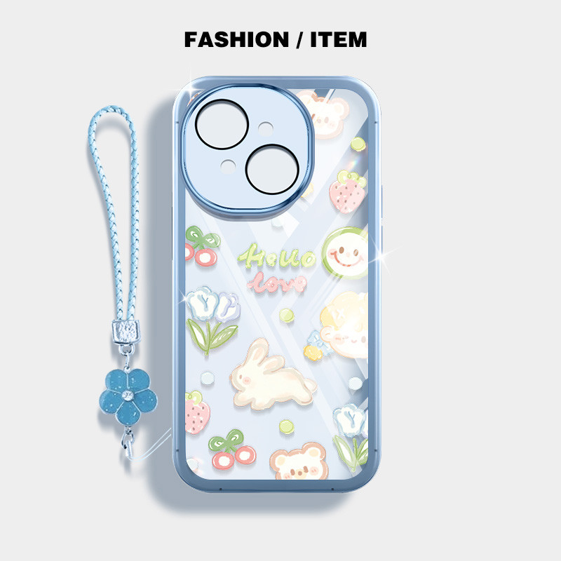 น่ารักการ์ตูนสําหรับ Tecno Spark Go 1 Spark Go 2025 Spark 30C Spark 30 Pro 4G 5G Pop 9 4G 5G Kl5n KL8H KL4 KL7 ปลอกโปร่งใสป้องกันดอกไม้แขวนเชือก