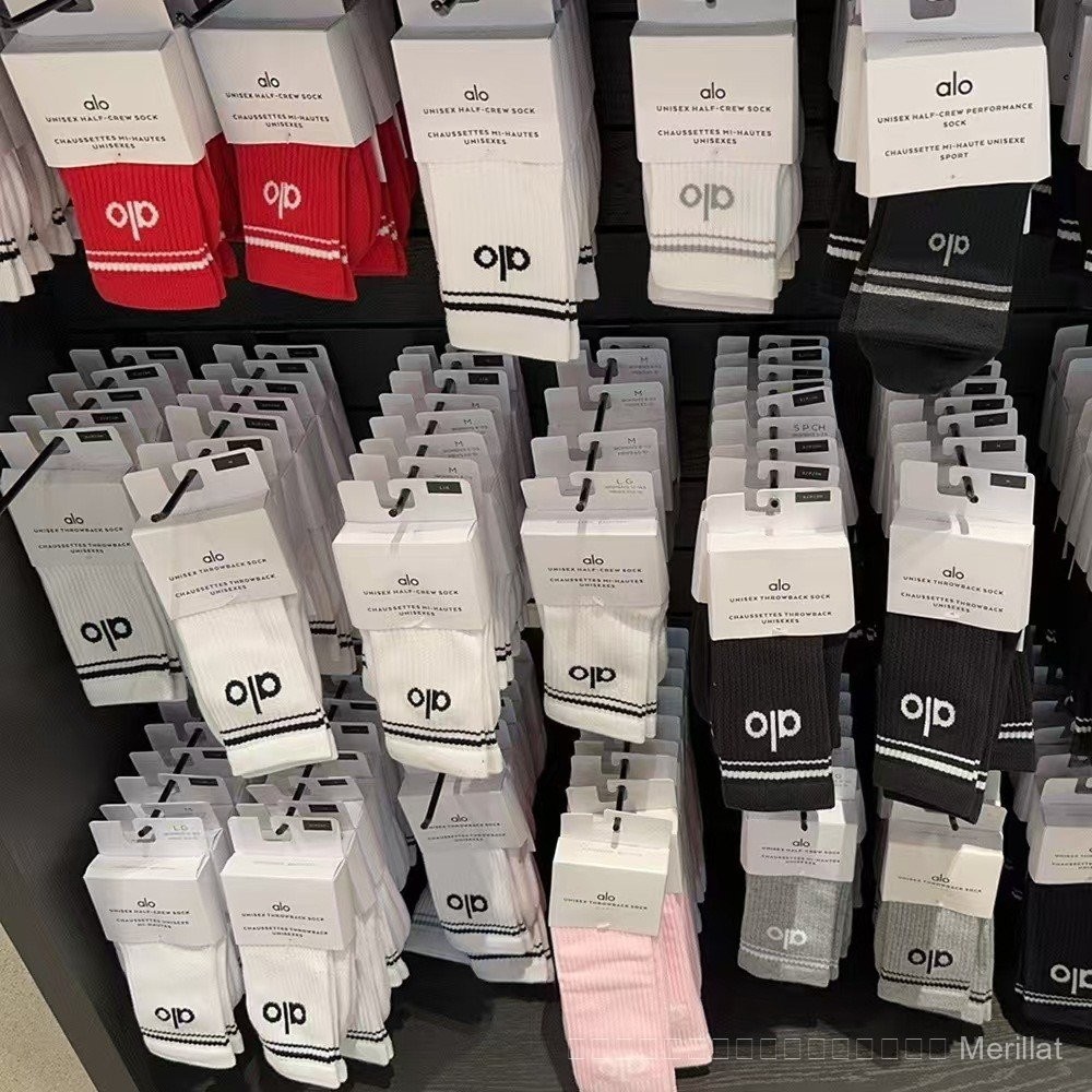 [ของแท้] [พร้อมส่ง] โลโยคะถุงเท้าผ้าฝ้ายกลางท่อกีฬา80% ผ้าฝ้ายกลางโยคะสี่ฤดูถุงเท้าสูงสำหรับผู้หญิงทั้งชายและหญิง