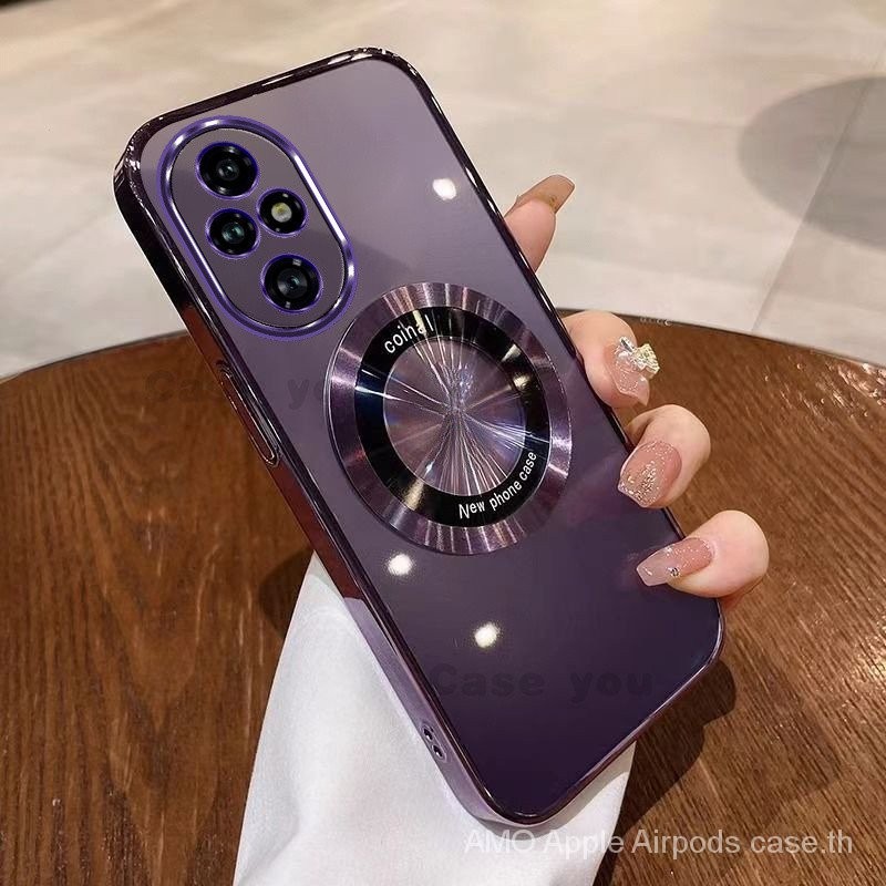 สำหรับ Honor 200 Pro 200 Lite Soft Case ล้างกันกระแทกแว่นขยายแม่เหล็กวงกลมไฟฟ้ากรณีโทรศัพท์มือถือรวมทุกอย่างขอบป้องกันการล่มสลายนิ่ม4TAO