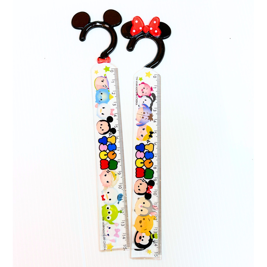 S0471 ไม้บรรทัด พลาสติก 15ซม. Tsumtsum สุ่มลาย การ์ตูนน่ารัก มีตะขอแขวนได้ เครื่องเขียน งานปัจฉิม