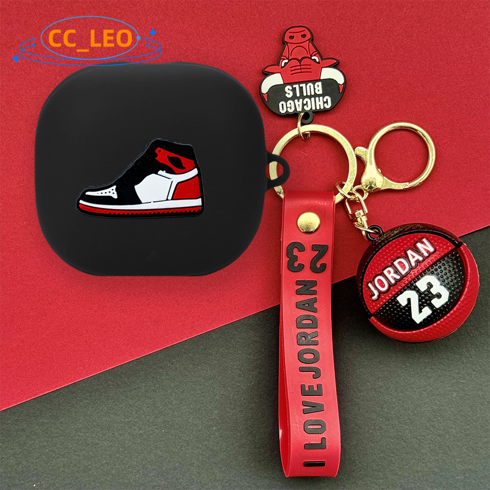 Case for Anker Soundcore Liberty 4 Pro Cartoon Basketball Football Keychain Pendant Silicone Soft Ca