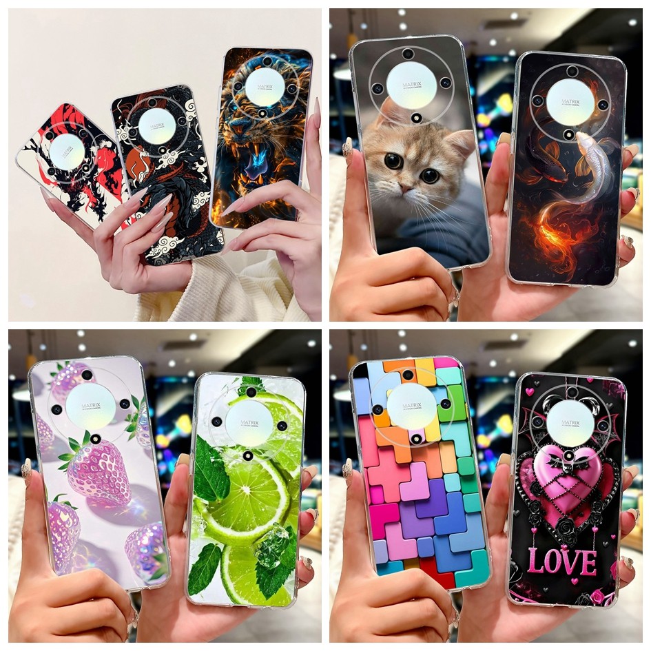 สําหรับ Honor X9a ปลอก RMO-NX1 กรณีน่ารักการ์ตูน Love Heart Dragon Cool นุ่มสําหรับ Honor Magic 5 Li