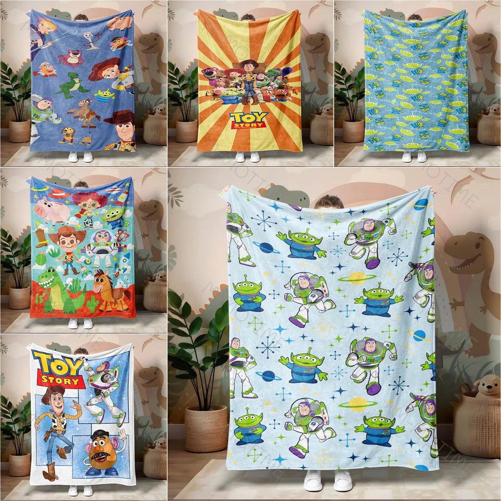 Toy Story Cozy ผ้าห่มสําหรับเด็กชายและเด็กหญิง Featuring HD ลายการ์ตูนเหมาะสําหรับการเดินทางฤดูร้อน Nap หรือเด็กs ห้องใช้
