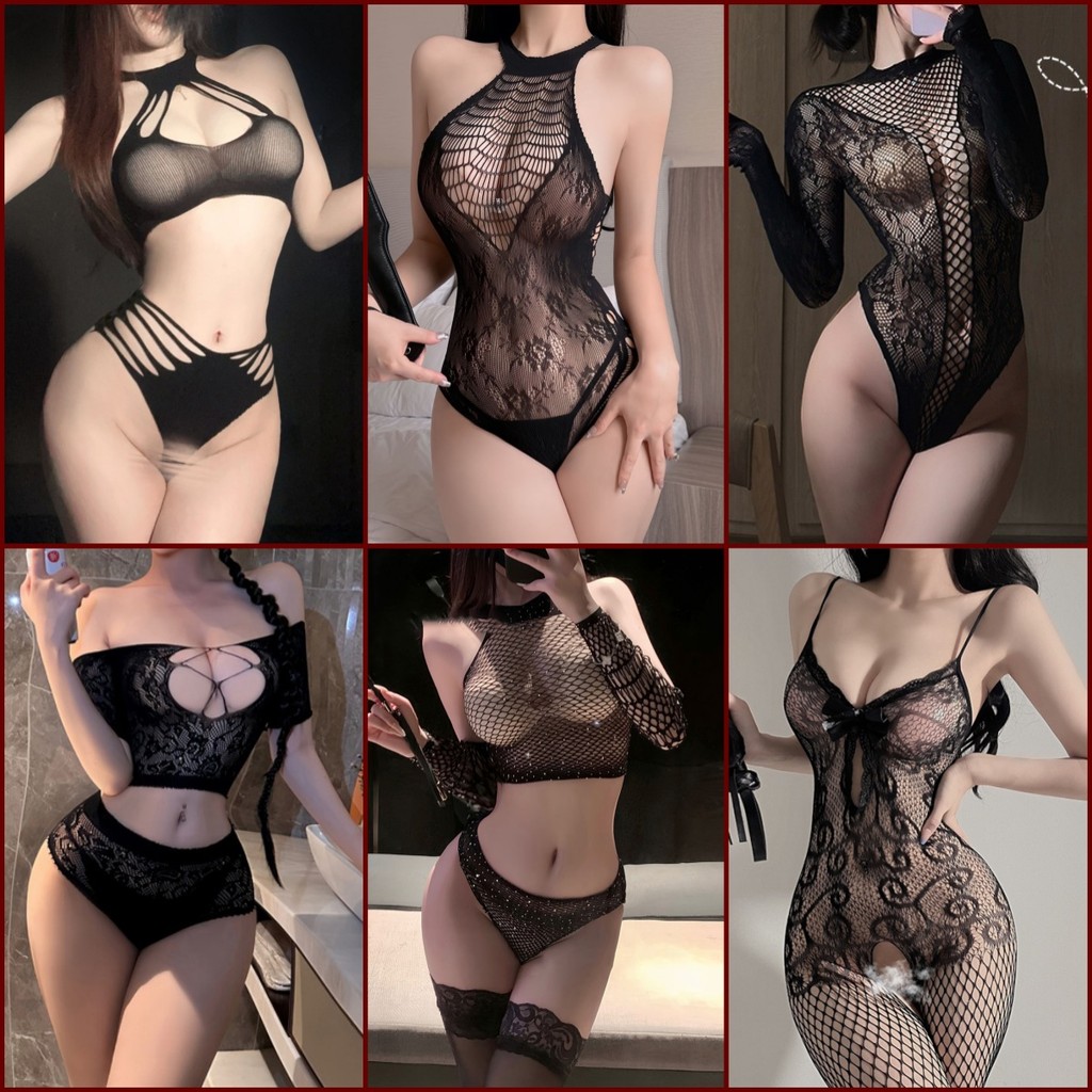 บอดี้สูท ตาข่าย  การออกแบบกลวงและแน่น  เปิดเป้า   ชุดอ่อยแฟน  DIY ฉีกได้ ราคาถูก หลากหลายสไตล์