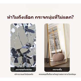 กระจก 20/30/40cm กระจกอะคริลิกสำหรับติดผนัง สามารถติดเรียงกันได้ ประหยัดพื้นที่ กระจกห้องน้ำ จะไม่แตก ขนาด หลากหลายขนาด