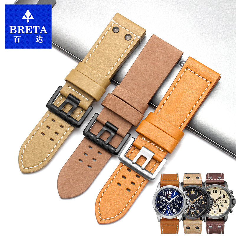 เหมาะสําหรับ luminox luminox 1921 1925 1927 สายหนังแท้ 26 มม. สร้อยข้อมือ