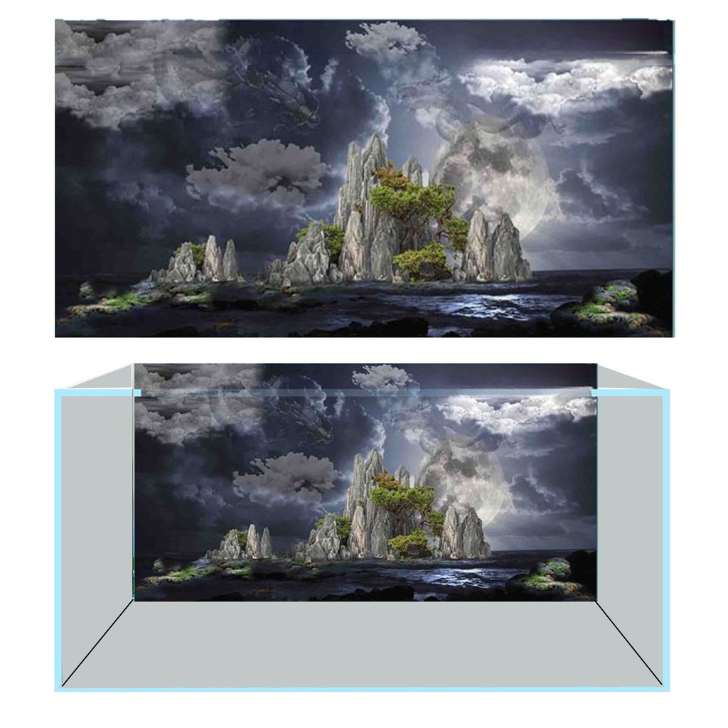 3D ภาพวาด Aquarium สติกเกอร์สติกเกอร์ถังปลาเหมาะสําหรับ Arowana เลือดถังปลา, 9999, ปลาดิส