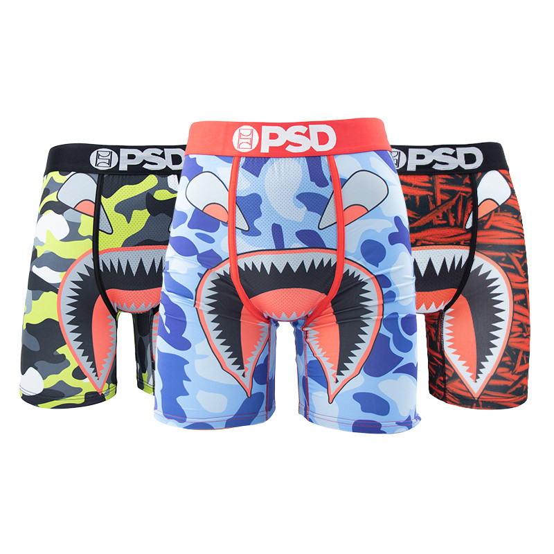 PSD 3 PACK – Team Men ชุดชั้นในระบายอากาศพิมพ์บวกกางเกงบ็อกเซอร์ผู้ชาย S-XXL