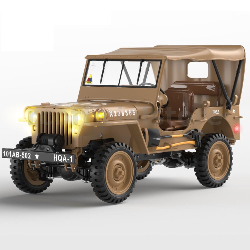 HG TRASPED HG4-58 RTR 1/14 2.4G 4WD RC Willys รถบรรทุก LED เสียง Winch 2-Speed โลหะ Rock Crawler Ful