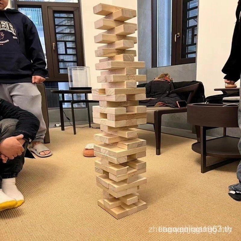 ++Jenga บล็อกซ้อนยักษ์ของเล่นสําหรับเด็กผู้ใหญ่อุปกรณ์ประกอบฉากเกมผู้ปกครองเด็ก***Jengaยักษ์ไม้ซ้อนบ