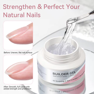 BORN PRETTY 2 ชิ้น No-Sticky Quick Extension เล็บเจลชุด 60g Clear Milky White 3D แกะสลัก Moulding กาว Soak Off Construction UV GEL Vernis