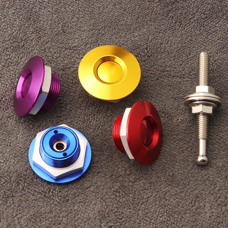 carboss 1 ชิ้น ปุ่มกด, ชุดบอดี้ ปลดเร็ว กันชนหน้า ฮูด พิน, อลูมิเนียม สากล รถ สลัก คลิป เครื่องยนต์ ล็อคฝากระโปรง