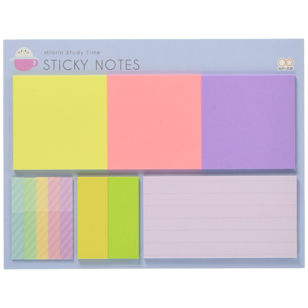 Sunstar Stationery Sticky Note Set Miorin Study Time, Japan Diary/ Journal Stationery
