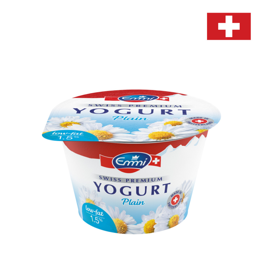 Emmi Swiss Premium Yogurt Plain (100g) โยเกิร์ตรสธรรมชาติไขมันต่ำ หอมมันจากนมสวิสแท้ๆ
