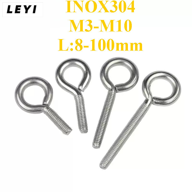 สกรูตาไก่ INOX304 คุณภาพสูง M3 - M10 ความยาว 8 - 100 มม. แข็งแรงทนทาน ใช้งานได้หลากหลาย (LEYI-YT)