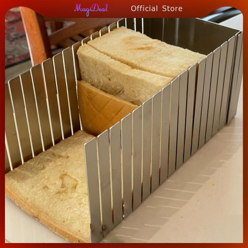 MagiDeal เครื่องตัดขนมปังสแตนเลส คู่มือมืออาชีพสําหรับ Bagels Commercial Cakes