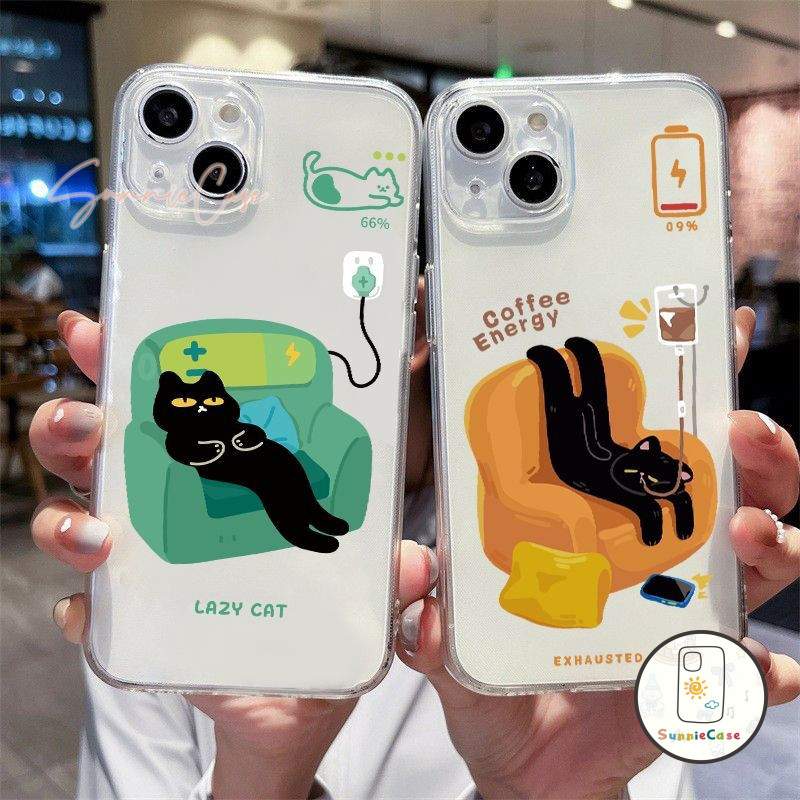 TPU การ์ตูนซน สำหรับ Samsung A05 A06 A03 A30 A52 A02s A10s A11 A51 A55 A05S A32 A03s A13 A15 A35 A50 A14 A20 A12 แมวดำ