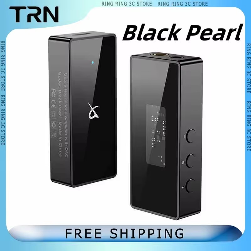 TRN Black Pearl DAC แบบพกพา Hi-Fi ถอดรหัสเสียงดิจิตอล Lossless ถอดรหัสหูฟังเครื่องขยายเสียง PCM 384kHz 32Bit DSD256 Custom
