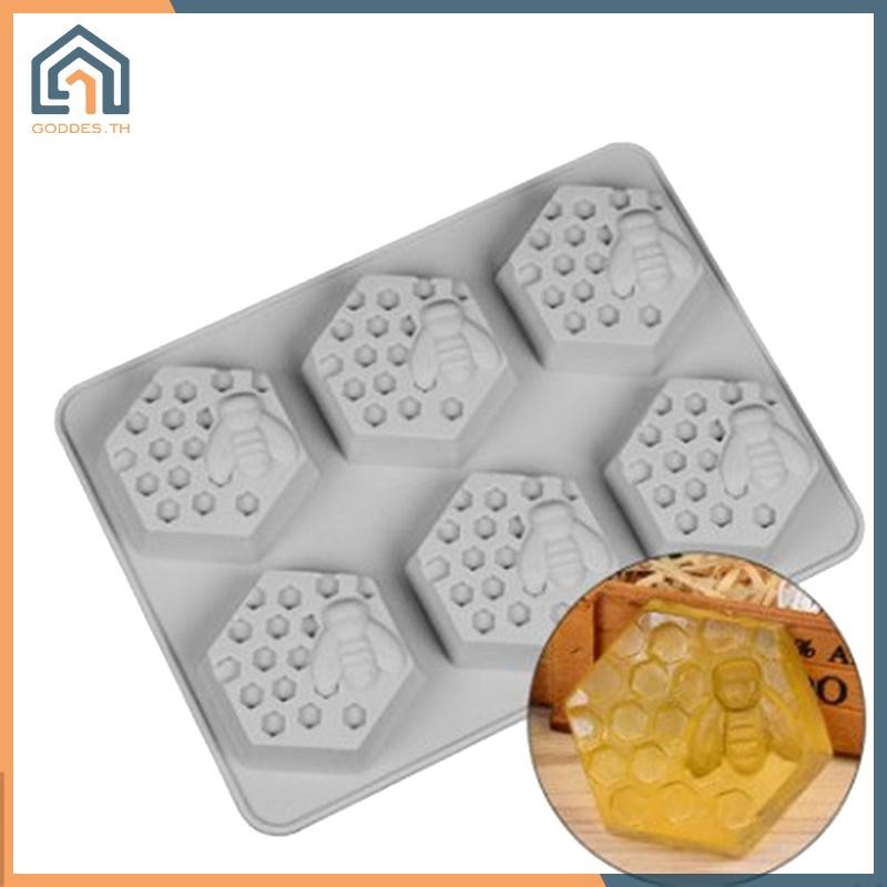 Goddes 1 Pc 6 Cavity ซิลิโคน Bee Hive Decor สบู่ทํามือ Mould เรซิ่นแม่พิมพ์ TH