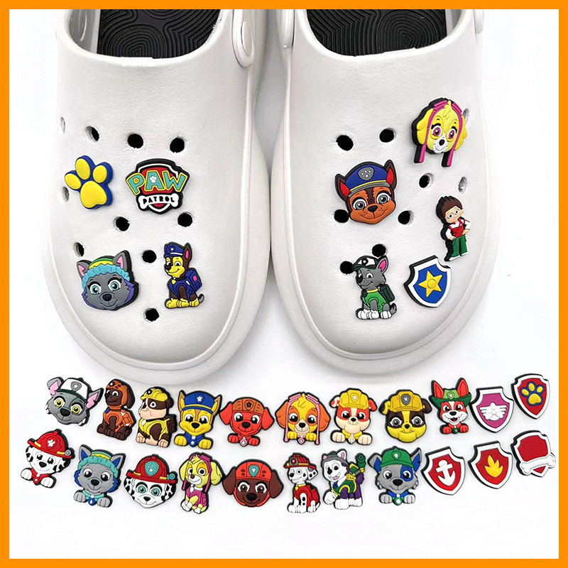 ปุ่มตกแต่งรองเท้าแบบ charm พีวีซีใหม่และน่ารัก ธีม PAW Patrol