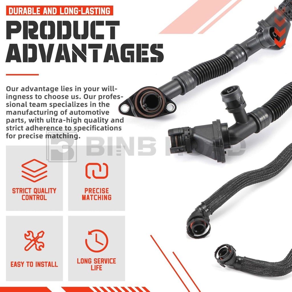 4 ชิ้น Crankcase Vent ท่อท่อ 11157575641 + 11157575640 + 11157646087 + 11157646086 เข้ากันได้กับ BMW