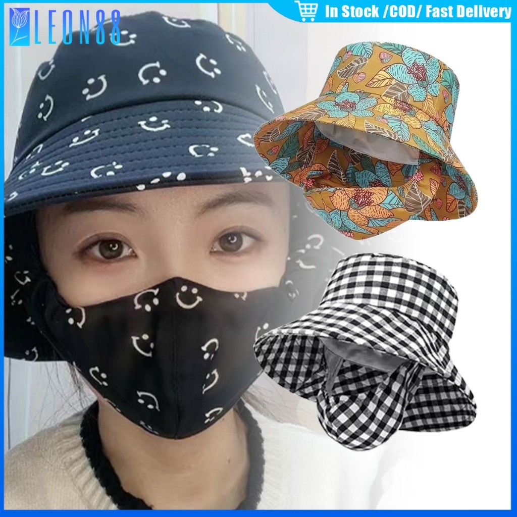 "ของมาใหม่！หมวกบักเก็ตปีกกว้าง คลุมหน้า กันแดด กัน uv สำหรับทำสวน กลางแจ้ง กันฝุ่นระบายอากาศ    "