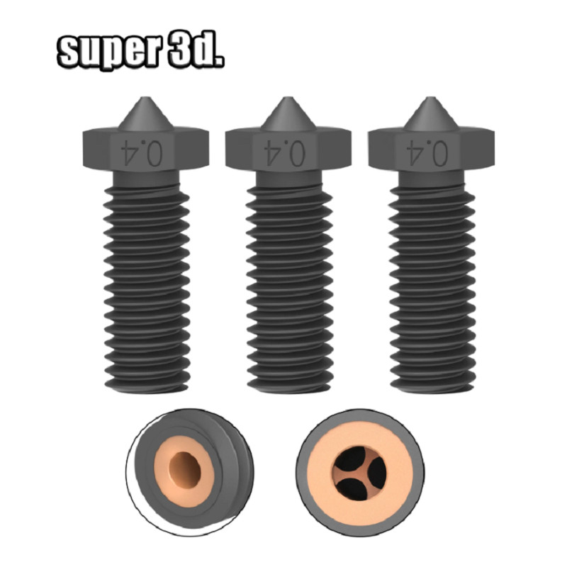 0.2/0.4/0.6mm For Elegoo Neptune 4 Nozzle Hardened/Stainless Steel Brass Nozzles 3D Printer Parts 4 