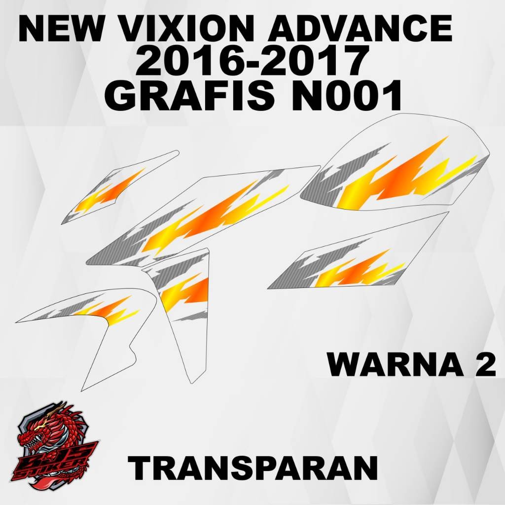 New Vixion Advance gn001 Sticker - Decal Striping New Vixion Advance NVA carbon 001