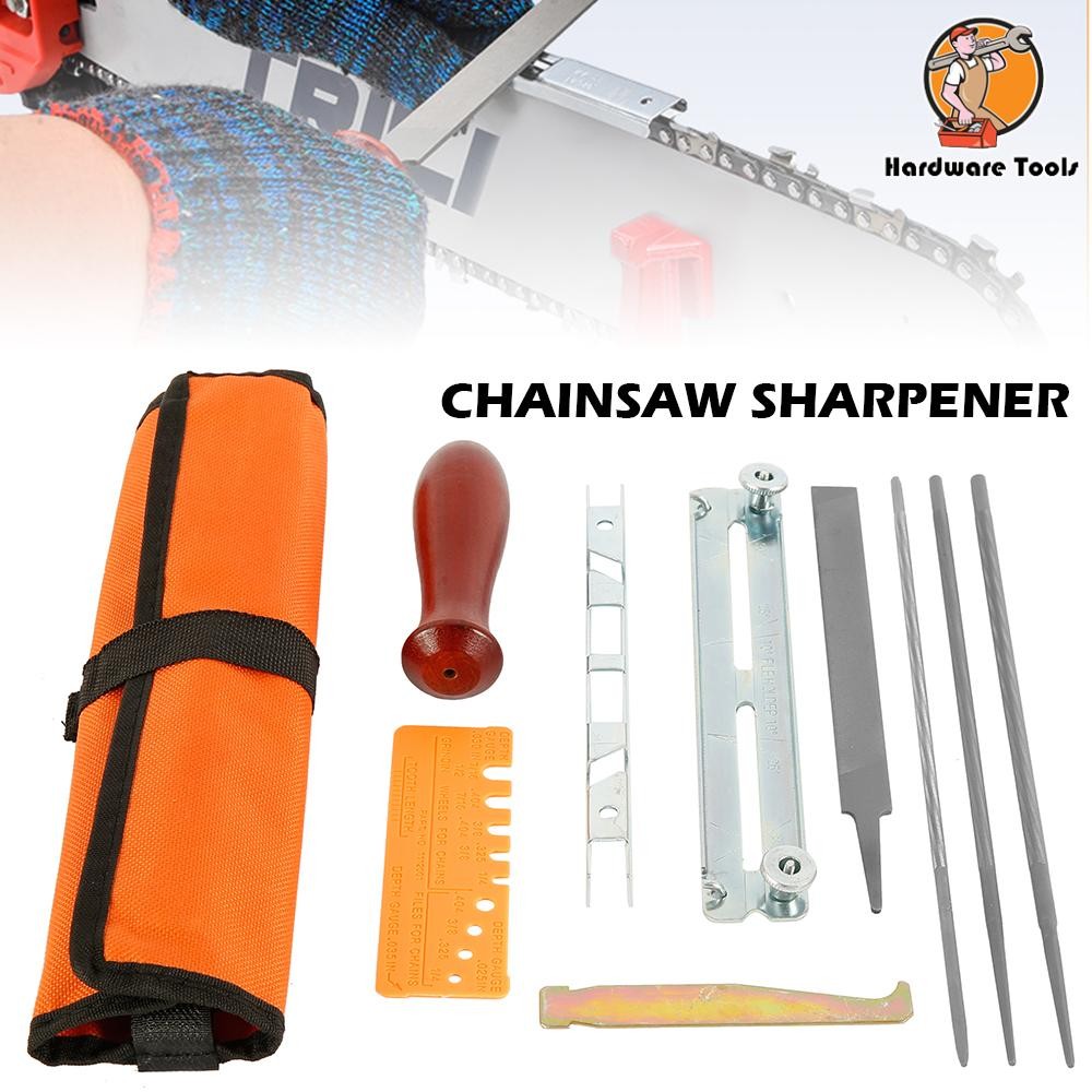 10pcs Chainsaw Sharpener ชุดแฟ้ม Universal Chainsaw Field Sharpening ชุดสําหรับเลื่อยโซ่ฟัน SHOPQJC6040