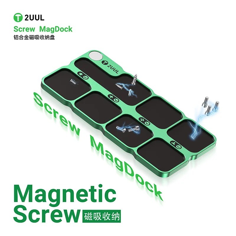 2UUL ST95 สกรู MagDock อลูมิเนียม 7 Precision Zones การดูดซึมแม่เหล็กโทรศัพท์มือถือถาดสกรูแผ่นจัดเก็บซ่อมเครื่องมือ