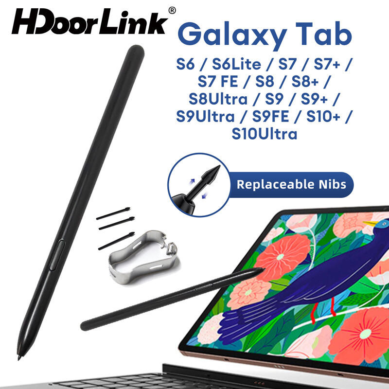 HdoorLink S ปากกาสําหรับ Samsung Galaxy Tab S6 S6 Lite S7 S8 S9 S10 ปากกาสไตลัสที่ใช้งานฟรีเคล็ดลับการแทนที่ดินสอหน้าจอสัมผัส