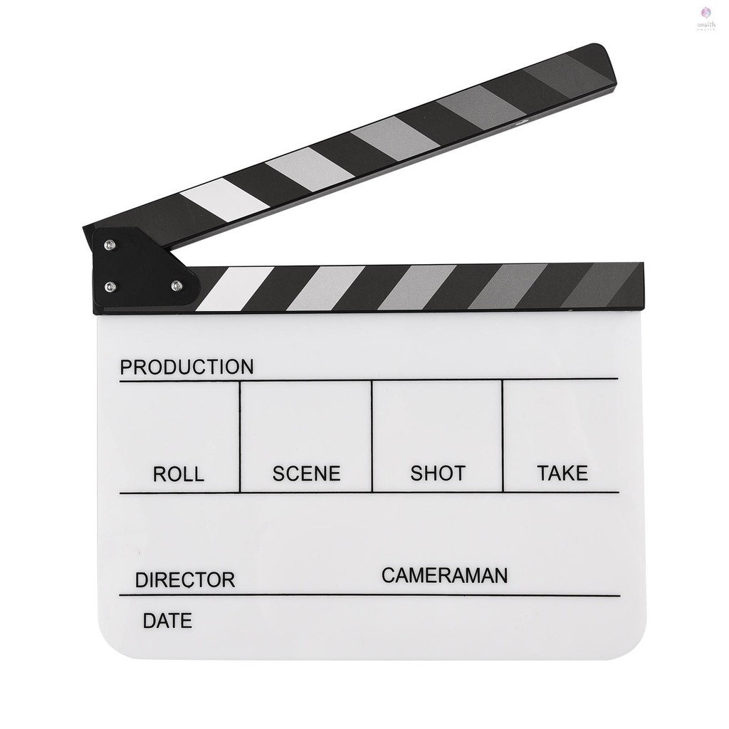 E * M อะคริลิค Clapperboard ฟิล์ม Clapboard ภาพยนตร์ Directors Slate ตัด Action ฉาก Clapper Board ฟิ