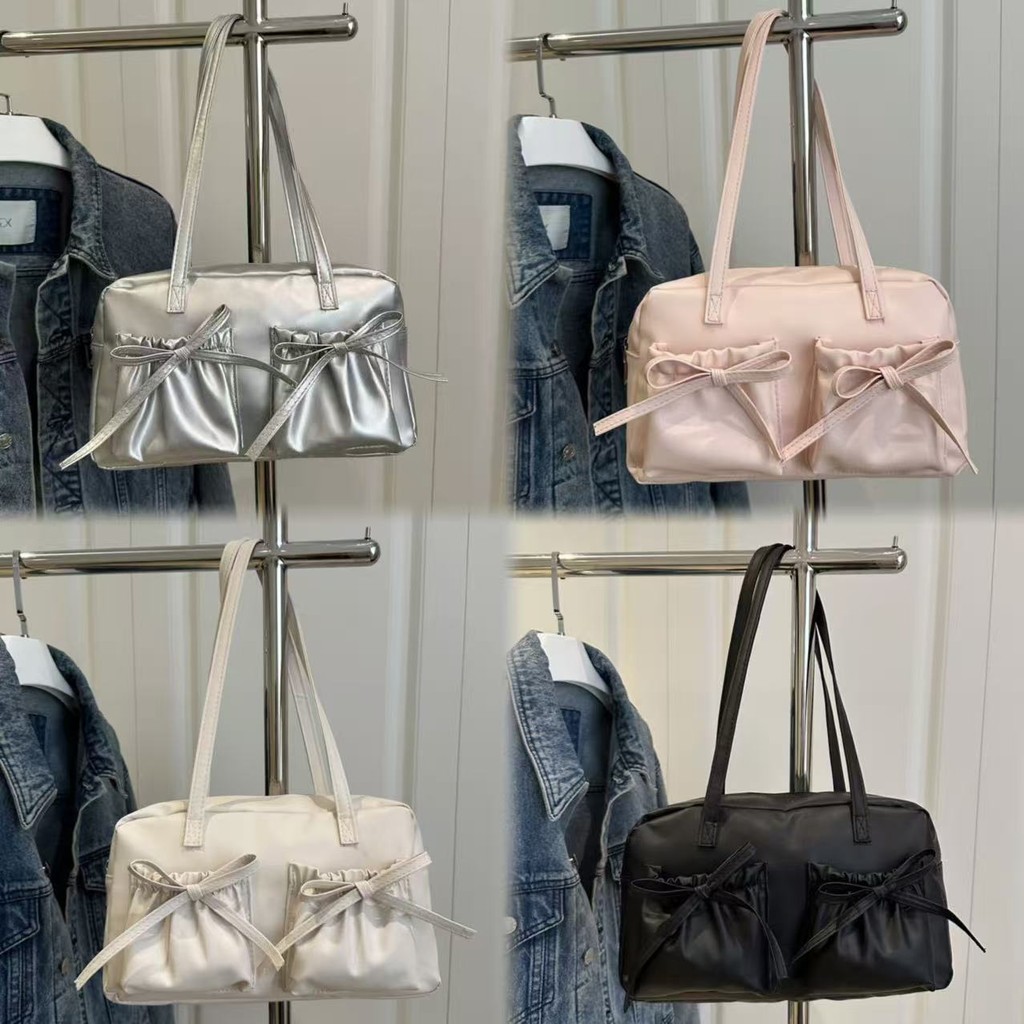 shiny.girl: กระเป๋าใต้วงแขนผู้หญิง-โบว์น่ารักด้านหน้า-มีความจุขนาดใหญ่สามารถใส่ของได้เยอะ-ซีรีย์สีความไฮเอนด์มาก- AP2810 - รูปที่ 7