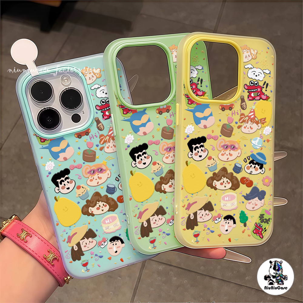 ขนมเยลลี่เรียบง่าย เด็กซน เคสคู่ For IPhone 11 15 16 12 13 14 Pro Max Plus เคส เคสไอโฟน กันกระแทก ซิลิโคน โทรศัพท์ปกหลัง
