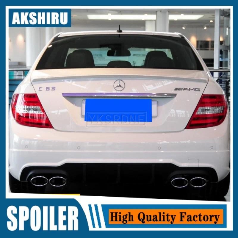 สําหรับ W204 สปอยเลอร์ 2008-2014 Mercedes-Benz W204 C-class C180 C200 สปอยเลอร์ ABS วัสดุพลาสติกรถด้